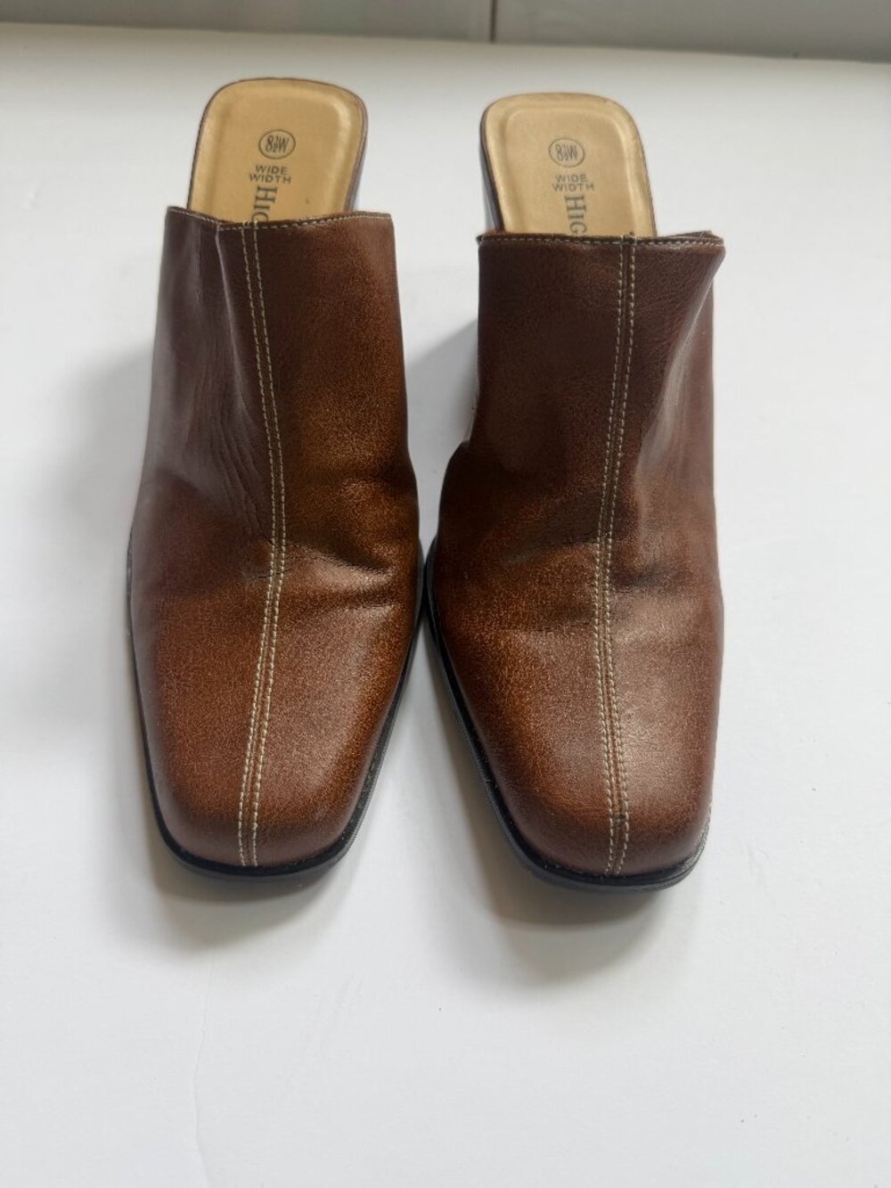 Highlight Brown Heeled Mules W 81/2 W